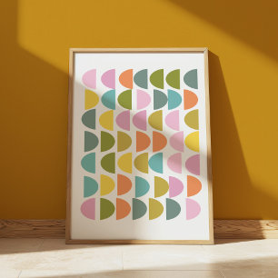 Cute Colorful Moderne Geometric Shapes Design Poster