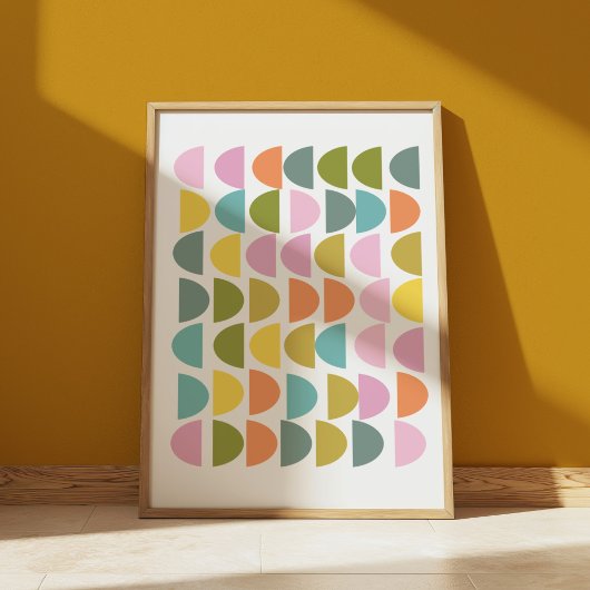 Cute Colorful Moderne Geometric Shapes Design Poster