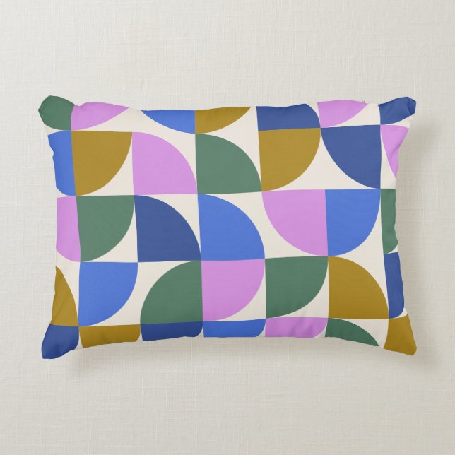 Cute Colorful Moderne Geometric Shaptern Blue Accent Kussen (Voorkant)