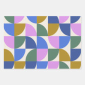 Cute Colorful Moderne Geometric Shaptern Blue Inpakpapier Vel (Voorkant)