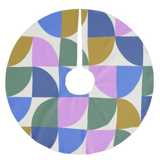 Cute Colorful Moderne Geometric Shaptern Blue Kerstboom Rok (Voorkant)