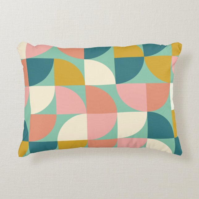 Cute Colorful Moderne Geometric Shaptern Pattern B Accent Kussen (Voorkant)