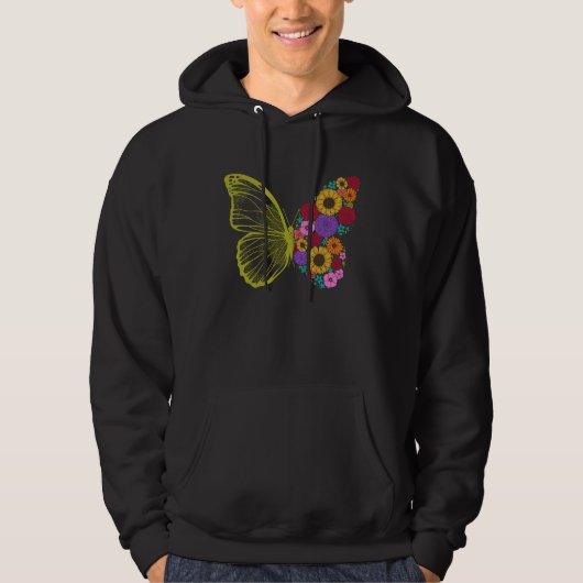 Cute Colorful Monarch Butterfly Flower  Butterflie Hoodie (Voorkant)