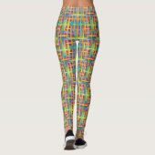 Cute colorful mosaic squares design leggings (Achterkant)
