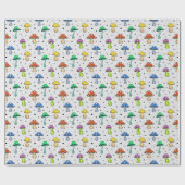 Cute Colorful Mushroom Hippie Patroon Cadeaupapier (Vlak)