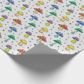 Cute Colorful Mushroom Hippie Patroon Cadeaupapier (Hoek)