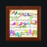 Cute Colorful Musical Birds Symphony - Happy Song  Cadeaudoosje<br><div class="desc">Cute Colorful Musical Birds Symphony - Happy Song - Spring Melody Drawing - - Kies / voeg uw unieke tekst / lettertype / kleur toe - maak uw speciale cadeautje - Resize en beweeg of verwijder en voeg elementen / afbeelding met aanpassingsgereedschap toe! - Tekening en ontwerp door MIGNED. Je...</div>