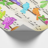 Cute Colorful Musical Birds Symphony - Happy Song Cadeaupapier (Hoek)