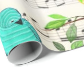 Cute Colorful Musical Birds Symphony - Happy Song Cadeaupapier (Rol Hoek)