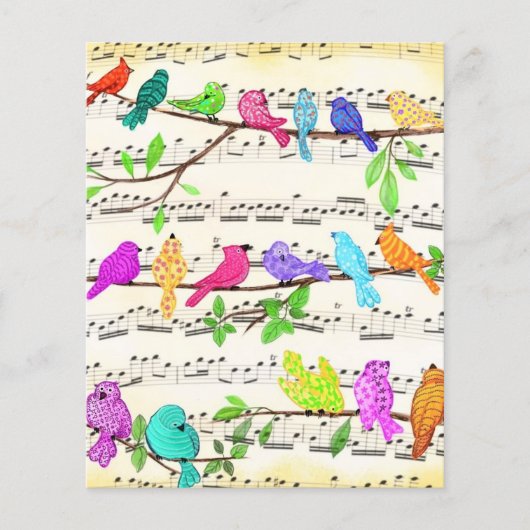 Cute Colorful Musical Birds Symphony - Happy Song Flyer (Voorkant)