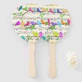 Cute Colorful Musical Birds Symphony - Happy Song Handwaaier (Voorkant en achterkant)