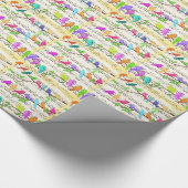 Cute Colorful Musical Birds Symphony - Magic Song Cadeaupapier (Hoek)