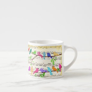 Cute Colorful Musical Birds Symphony - Magic Song Espresso Kop