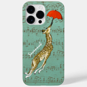 Cute Colorful Musical Flying Giraffe Red Umbrella Case-Mate iPhone Case