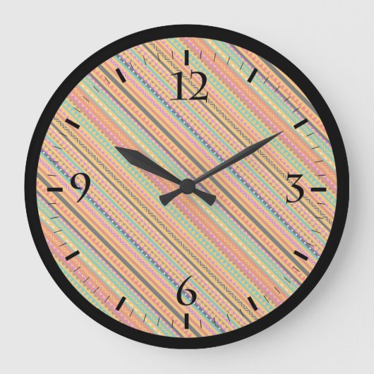 Cute Colorful native aztec-ontwerp Grote Klok (Voorkant)