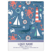 Cute Colorful Nautical Pattern Klembord (Achterkant)