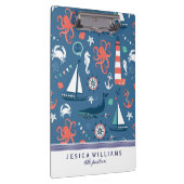 Cute Colorful Nautical Pattern Klembord (Rechts)