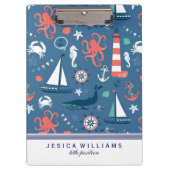Cute Colorful Nautical Pattern Klembord (Voorkant)