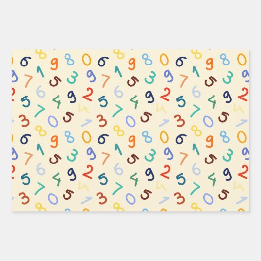 Cute Colorful Number Patroon Inpakpapier Vel (Voorkant 2)