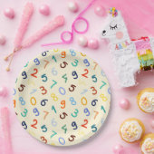 Cute Colorful Number Patroon Papieren Bordje (Feest)