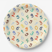 Cute Colorful Number Patroon Papieren Bordje (Voorkant)