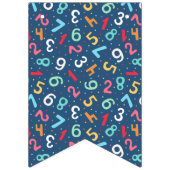 Cute Colorful Numbers Pattern Blue Kids Birthday Vlaggetjes (Derde vlag)