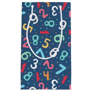Cute Colorful Numbers Pattern Blue Kinder Klein Cadeauzakje