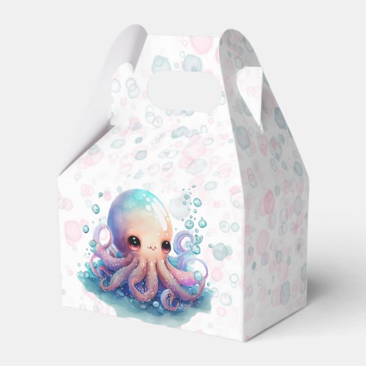Cute Colorful Octopus Baby shower Bedankdoosjes (Achterkant)