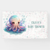 Cute Colorful Octopus Baby shower Custom Spandoek (Horizontaal)