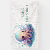 Cute Colorful Octopus Baby shower Custom Spandoek (Verticaal)