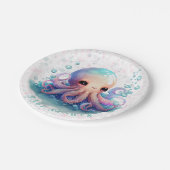 Cute Colorful Octopus Baby shower Papieren Bordje (Gekanteld)
