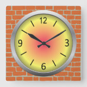 Cute & Colorful on Bricks Vierkante Klok (Voorkant)