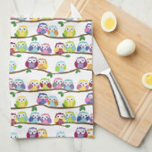 Cute Colorful Ownership on the Branch Theedoek (Quarter Fold)