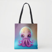 Cute Colorful Paars Octopus Alien Artwork | Tote Bag (Voorkant)