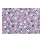 Cute Colorful Paars/Roze/White Floral Pattern Kussensloop (Achterkant)