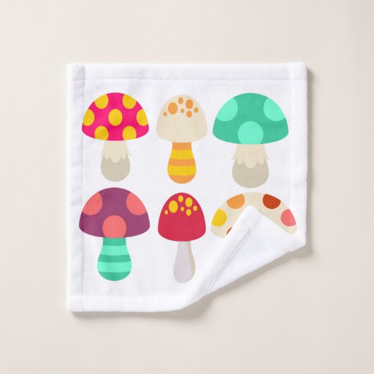 Cute colorful paddenstoelen bad handdoek (Wasdoekje)