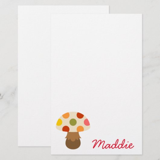Cute colorful paddenstoelen briefpapier (Voorkant / Achterkant)