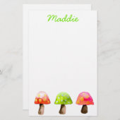 Cute colorful paddenstoelen briefpapier (Voorkant / Achterkant)