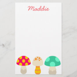 Cute colorful paddenstoelen briefpapier