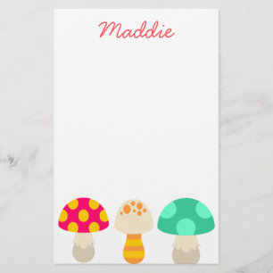Cute colorful paddenstoelen briefpapier