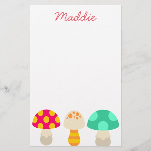 Cute colorful paddenstoelen briefpapier (Voorkant)