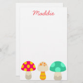 Cute colorful paddenstoelen briefpapier (Voorkant / Achterkant)