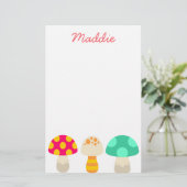 Cute colorful paddenstoelen briefpapier (Staand voorkant)