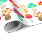 Cute colorful paddenstoelen cadeaupapier (Rol Hoek)