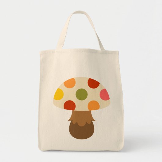 Cute colorful paddenstoelen canvas tas (Voorkant)