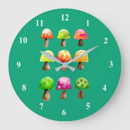 Cute colorful paddenstoelen grote klok