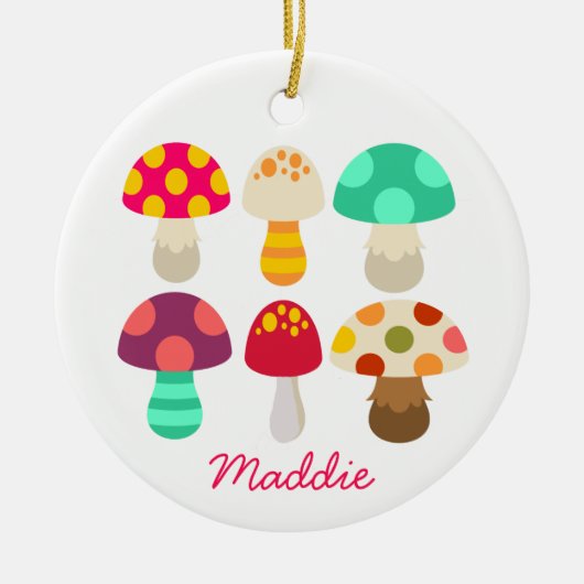 Cute colorful paddenstoelen keramisch ornament (Voorkant)