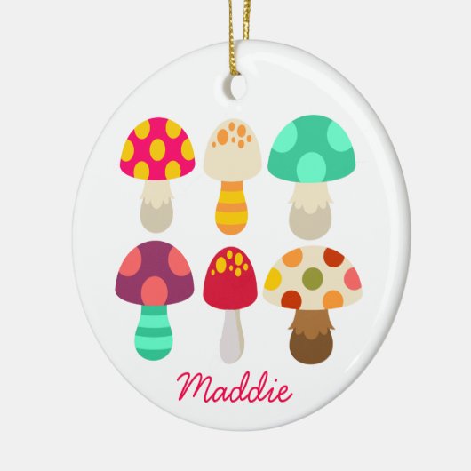 Cute colorful paddenstoelen keramisch ornament (Links)