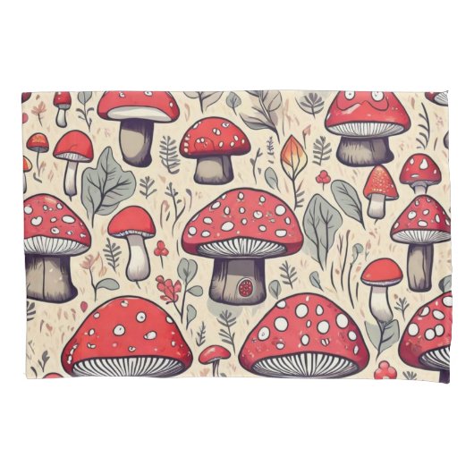 Cute colorful paddenstoelen kussensloop (Voorkant)