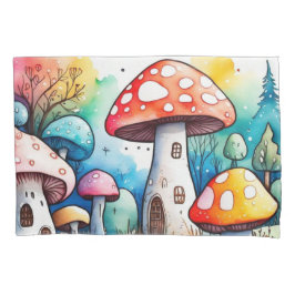 Cute colorful paddenstoelen kussensloop